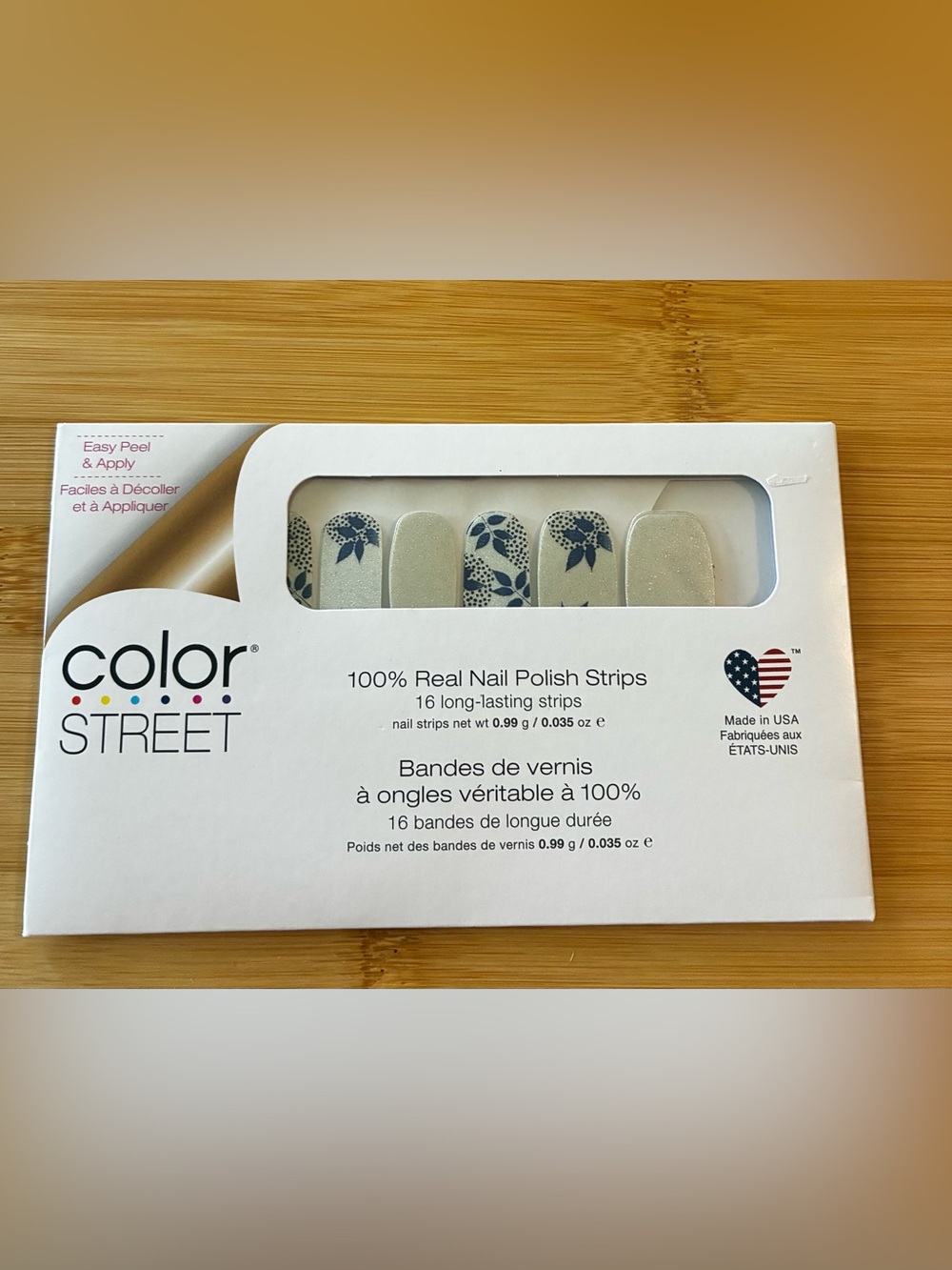Color Street Blue Floral Nail Polish Strips